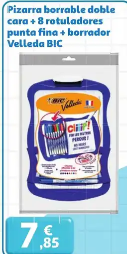 Alcampo Velleda pizarra borrable doble cara + 8 rotuladores punta fina + borrador oferta