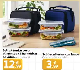 Alcampo Bolsa térmica porta alimentos + 2 herméticos de vidrio oferta