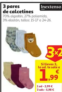 Alcampo Innextenso 3 pares de calcetines oferta