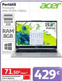 Alcampo Acer portátil oferta