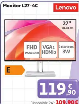 Alcampo Lenovo Monitor L27-4C oferta