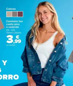 Carrefour Camiseta lisa cuello pico o redondo oferta