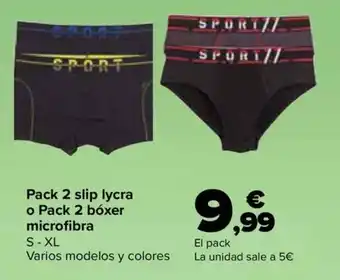 Sport slip lycra o bóxer microfibra