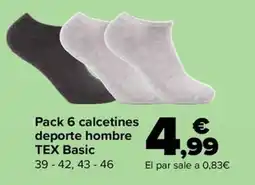 Carrefour TEX Basic calcetines deporte hombre oferta