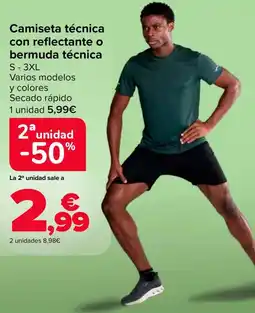 Carrefour Camiseta técnica con reflectante o bermuda técnica oferta