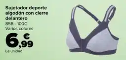 Carrefour Sujetador deporte algodón con cierre delantero oferta
