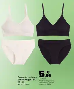 Carrefour Tex braga sin costuras canalé mujer oferta
