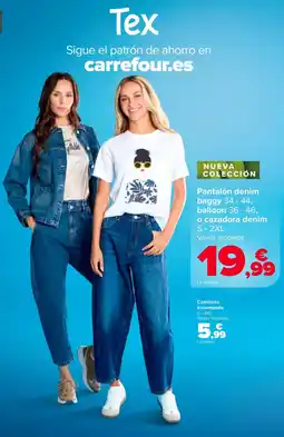 Carrefour Tex pantalón denim baggy oferta