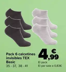 Carrefour TEX basic Basic calcetines invisibles oferta