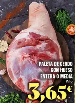 Gadis Paleta de cerdo con hueso entera o media oferta