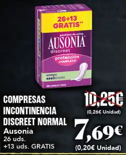 Gadis Ausonia compresas incontinencia discreet normal oferta