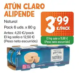 AhorraMas Alipende atún claro natural oferta