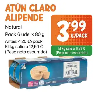 AhorraMas Alipende atún claro natural oferta