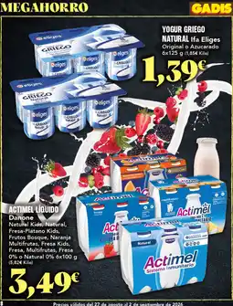 Gadis Eliges yogur griego natural oferta