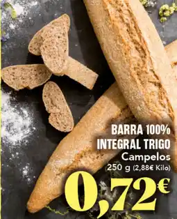 Gadis Campelos barra 100% integral trigo oferta