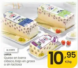 Aliprox Larsa queso en barra clásico, bajo en grasa o sin lactosa oferta