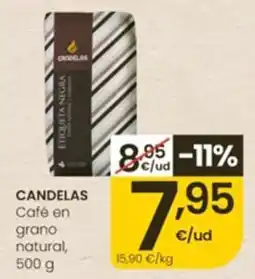 Eroski Candelas café en grano natural oferta