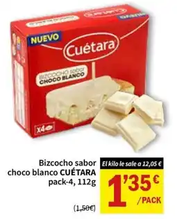 SPAR Cuétara bizcocho sabor choco blanco oferta