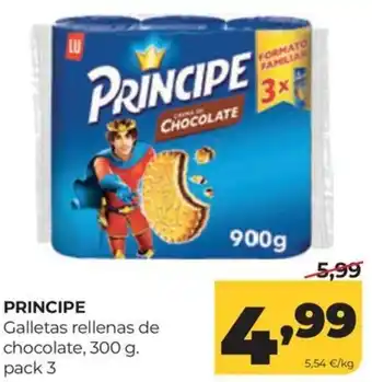 Principe galletas rellenas de chocolate