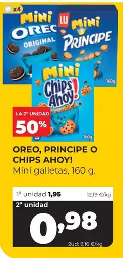 Alimerka oreo, principe o chips ahoy! mini galletas oferta