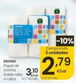 Eroski eroski papel de cocina doble rollo oferta