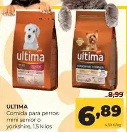 Alimerka ultima comida para perros mini senior o yorkshire oferta