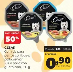 Alimerka Cesar comida para perros con buey, pollo, senior 10+ o pollo con guarnición oferta