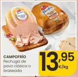 Eroski Campo Frío pechuga de pavo clásica o braseada oferta