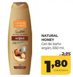 Alimerka Natural Honey gel de baño argán oferta