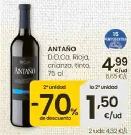Eroski Antaño rioja crianza tinto oferta