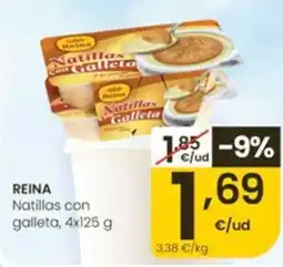 Eroski Reina natillas con galleta oferta