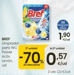 Eroski Bref limpiador para wc power activ limón oferta