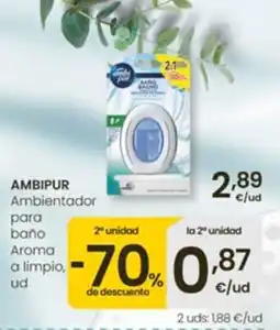 Eroski Ambipur ambientador para baño aroma a limpio oferta