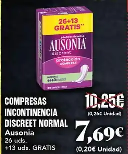 Gadis Ausonia - compresas incontinencia discreet normal oferta