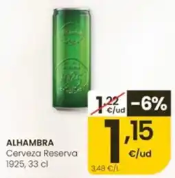 Eroski Alhambra Cerveza Reserva 1925 oferta