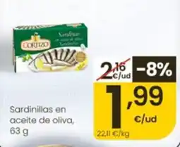 Eroski Cortizo sardinillas en aceite de oliva oferta