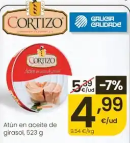 Eroski Cortizo atún en aceite de girasol oferta