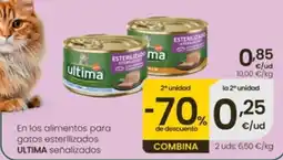 Eroski ultima alimentos para gatos esterilizados oferta