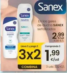 Eroski Sanex geles de ducha oferta