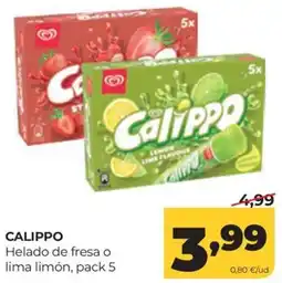 Alimerka Calippo helado de fresa o lima limón oferta
