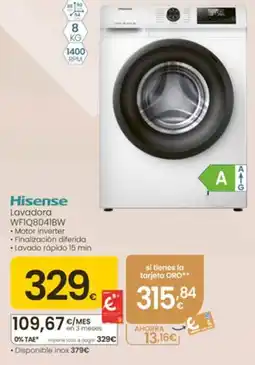 Eroski Hisense lavadora wf1q8041bw oferta