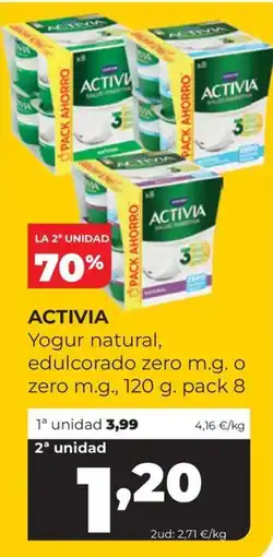 Alimerka Activia yogur natural, edulcorado zero m.g. o zero m.g. oferta