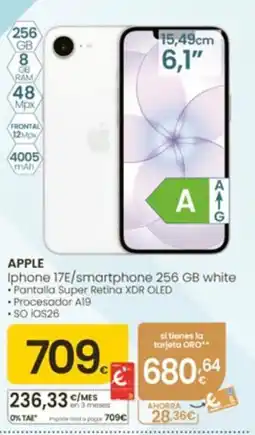 Eroski Apple iphone 17e/smartphone 256 gb white oferta
