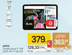 Eroski Apple tablet ipad 11" a16 2025 wi-fi 128 gb oferta