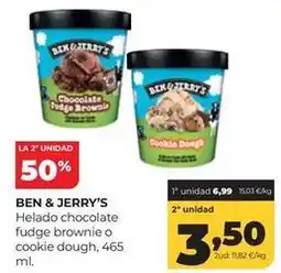 Alimerka Ben & jerry's - helado chocolate fudge brownie o cookie dough oferta