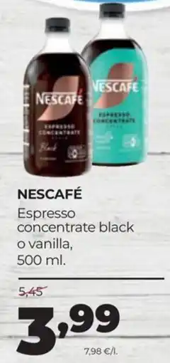 Alimerka Nescafe espresso concentrate black o vanilla oferta