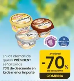Eroski President En las cremas de quesos oferta