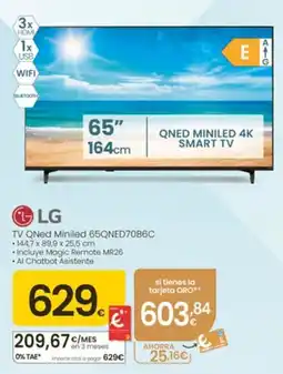 Eroski LG TV QNed Miniled 65QNED70B6C oferta