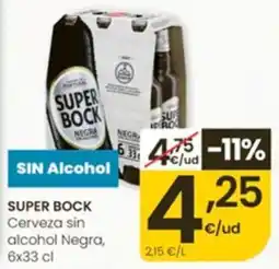 Eroski Super Bock Cerveza sin alcohol Negra oferta
