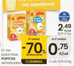 Eroski Popitas En los palomitas oferta